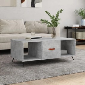 Tavolino Salotto Grigio Cemento 102x50x40 Cm Legno Multistrato /