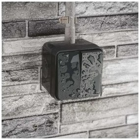 Interruttore domestico a 2 pulsanti con funzionamento alternato, n. 6+6, IP55, antracite