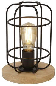 Abatjour Rustico-Country Visione Acciaio Nero Marrone 1 Luce E27