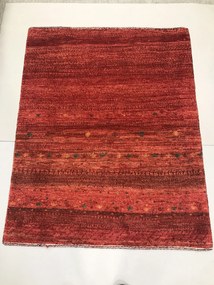 Loribaft Tappeto 90 x 110 Rosso (Iran) Annodato A Mano