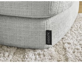 Poggiapiedi grigio chiaro con rivestimento in ciniglia Leonore – Bobochic Paris