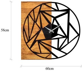 Orologio da parete 60x58 cm 1xAA legno/metallo