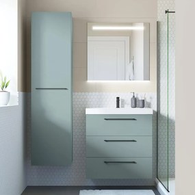 Mobile da bagno sospeso sotto lavabo L 75 x H 73 x P 46 cm verde laminato opaco, 3 cassetti SENSEA Remix