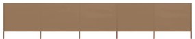 Paravento A 5 Pannelli İn Tessuto 600x120 Cm Grigio Talpa /