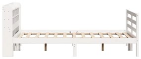 Giroletto con testiera bianco 150x200 cm legno massello di pino