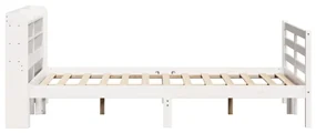 Giroletto con testiera bianco 150x200 cm legno massello di pino
