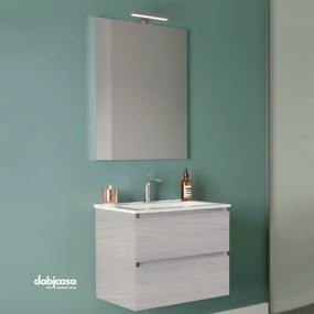 Mobile Bagno Sospeso "New Harmony Classic" Da 60 Cm Composto Da Due Cassetti Finitura Rovere Grigio