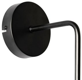 Applique da parete Art Déco nera con vetro fumé - Laura