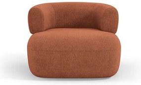 Poltrona in tessuto bouclé color mattone Jenny - Micadoni Home