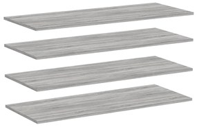 Mensole parete 4pz grigio sonoma 100x40x1,5cm legno multistrato