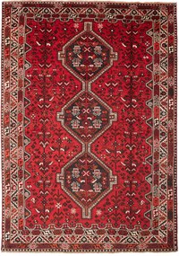 Shiraz Tappeto persiano 220x310 Rosso (Iran) Annodato A Mano
