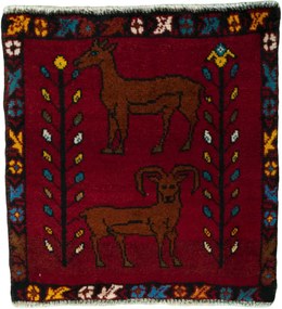 Shiraz Tappeto persiano 60 x 50 Rosso (Iran) Annodato A Mano
