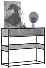 Tavolo Consolle Rovere Sonoma 90x35x80 Cm İn Legno Multistrato /