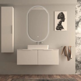 Mobile da bagno sotto lavabo BADEN HAUS Modula bianco laccato opaco L 120 x H 43 x P 44 cm 2 cassetti, lavabo non incluso