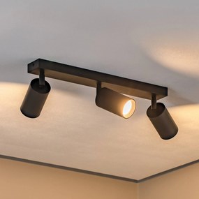 Argon Faretto da soffitto Sado nero acciaio regolabile a 3 luci lungo