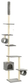Albero per gatti con tiragraffi in sisal 203 cm grigio