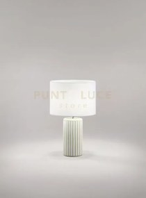 Lampada da tavolo beige + bianco rigato paralume bianco tribale 1 ...