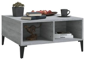 Tavolino da salotto grigio sonoma 60x60x30 cm in truciolato