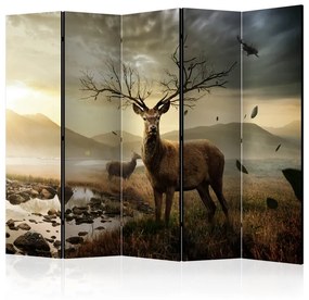 Paravento  Deers by mountain stream II [Room Dividers]  Colore Grigio, Dimensioni e Misure 225x172