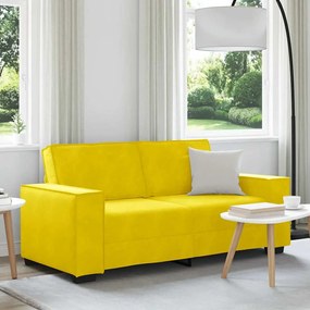 Divano A 2 Posti Giallo 140 Cm İn Velluto /