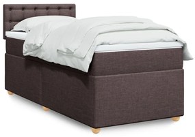 Giroletto A Molle Con Materasso Marrone Scuro 90x200 Cm Tessuto /