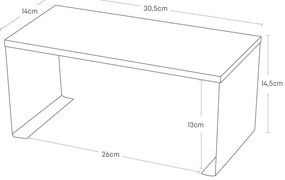 Ripiano aggiuntivo bianco/di colore naturale in metallo 30,5x14 cm Tosca – YAMAZAKI