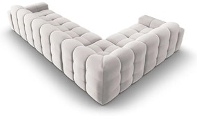 Divano angolare in velluto grigio chiaro (angolo sinistro) Kendal - Micadoni Home