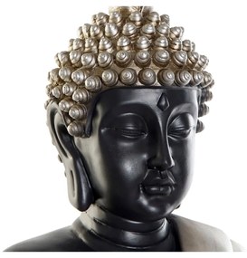 Statua Decorativa DKD Home Decor Finitura invecchiata Argentato Nero Buddha Resina Orientale (50 x 30 x 74 cm)