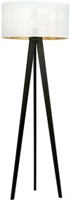 Piantana Moderno Drago Acciaio Nero Bianco 1 Luce E27 Ip20