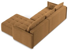 Divano angolare color terracotta allungabile/con contenitore (con penisola a destra/con chaise lounge) Moku – Makamii
