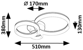 Rabalux 71385 - Plafoniera LED AMILIA LED/24W/230V 3000/4000/6500K nero