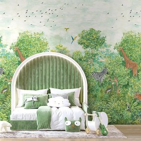Fotomurale HOLDEN DECOR Animali savana, verde, marrone 210X280 cm