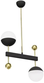 Jupiter 1986 - Lampadario a sospensione con supporto rigido DEGO 2xG9/10W/230V nero/oro