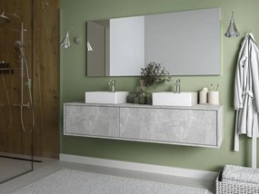 Mobile sotto lavabo sospeso Grigio calcestruzzo 150 cm - ISAURE