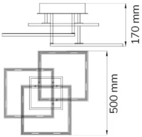 Wofi 9243.03.10.9300 - Lampadario a plafone LED dimmerabile MODESTO LED/33W/230V