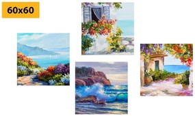 Set di quadri – Paesaggio marino in imitazione di pittura
