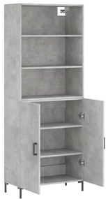 Credenza Grigio Cemento 69,5x34x180 cm in Legno Multistrato