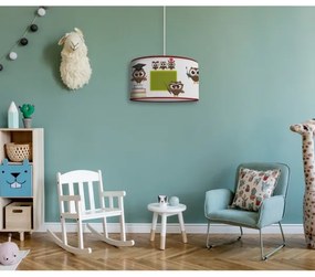Duolla - Lampadario a sospensione per bambini OWLS MULTI 1xE27/15W/230V diametro 35 cm