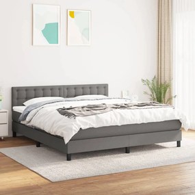 Giroletto A Molle Con Materasso Grigio Scuro 160x200 Cm Tessuto /