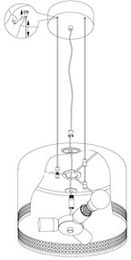Eglo 99274 - Lampadario a sospensione con filo ESTEPERRA 3xE27/40W/230V