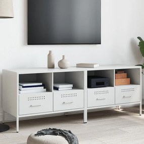 Mobili Tv 2pz Bianchi 68x39x50,5 Cm İn Acciaio /