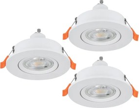 Eglo 902242 - Set 3x faretto LED da incasso BARRANCO 1xGU10/4,5W/230V bianco