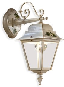 Applique Classica Da Esterno Gorizia Metallo Ceramica Bianco Sfumato 1 Luce E27