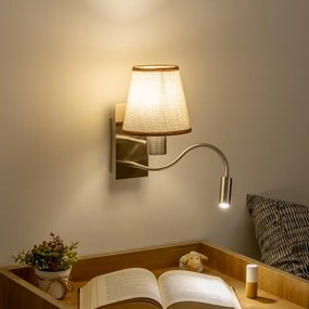 Brilagi - Applique a LED NUBILA 1xE27/25W/230V + LED/3W cromo/marrone