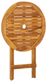 Set da pranzo da giardino 3 pz pieghevole in massello di acacia