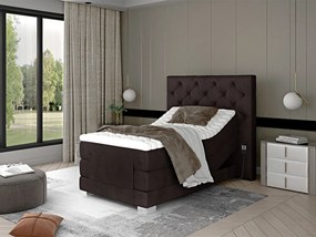 Letto motorizzato singolo boxspring Tokyo - Tessuto marrone