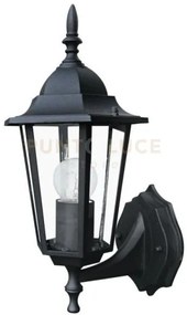 Applique up milano nera 1 luce attacco e27 ip44 17x20,8x36cm allumi...