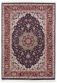 Isfahan Tappeto 90 x 130 (Iran) Annodato A Mano