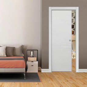 Porta interna scorrevole Mast in legno colore grigio, L 90 x H 210 cm, apertura reversibile