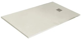 Piatto doccia in resina Strato bianco L 90 x L 80 x H 2.5 cm opaco effetto pietra